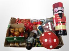 A box of Danish Christmas decorations, tin,