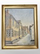 C Skousgaard (Danish) : Street scene, oil on canvas, signed and dated 1949,