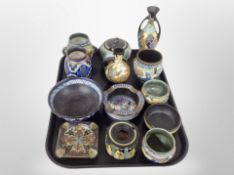 A collection of Dutch Gouda pottery wares
