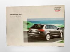 Ten Audi Driver's Manuals/Owner Booklets in Original Wallets : Q2, A3, S3, S6, S4, RS3, A5, etc.