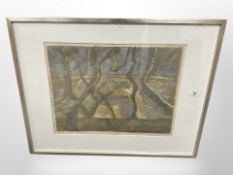 Twentieth Century Danish School : Abstract Landscape, lithograph printed in colours, with margins,