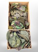 Two boxes of military hats