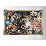 A large box of costume jewellery : bangles,