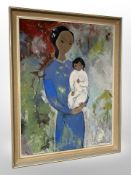 Danish School : Mother and child, oil on canvas,