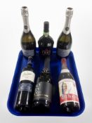 Six bottles of alcohol including vintage character port, Prosecco,