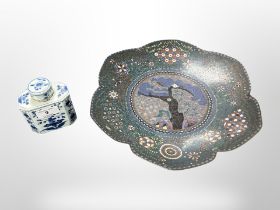A 19th century Chinese blue and white porcelain scent bottle with lid,