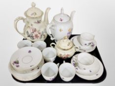 A tray of Bing and Grondahl floral decorated tea china, further sugar pot,