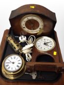 A Bentima eight day mantel clock, further quartz mantle clock,