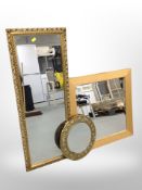 An ornate gilt framed rectangular mirror, height 98 cm,