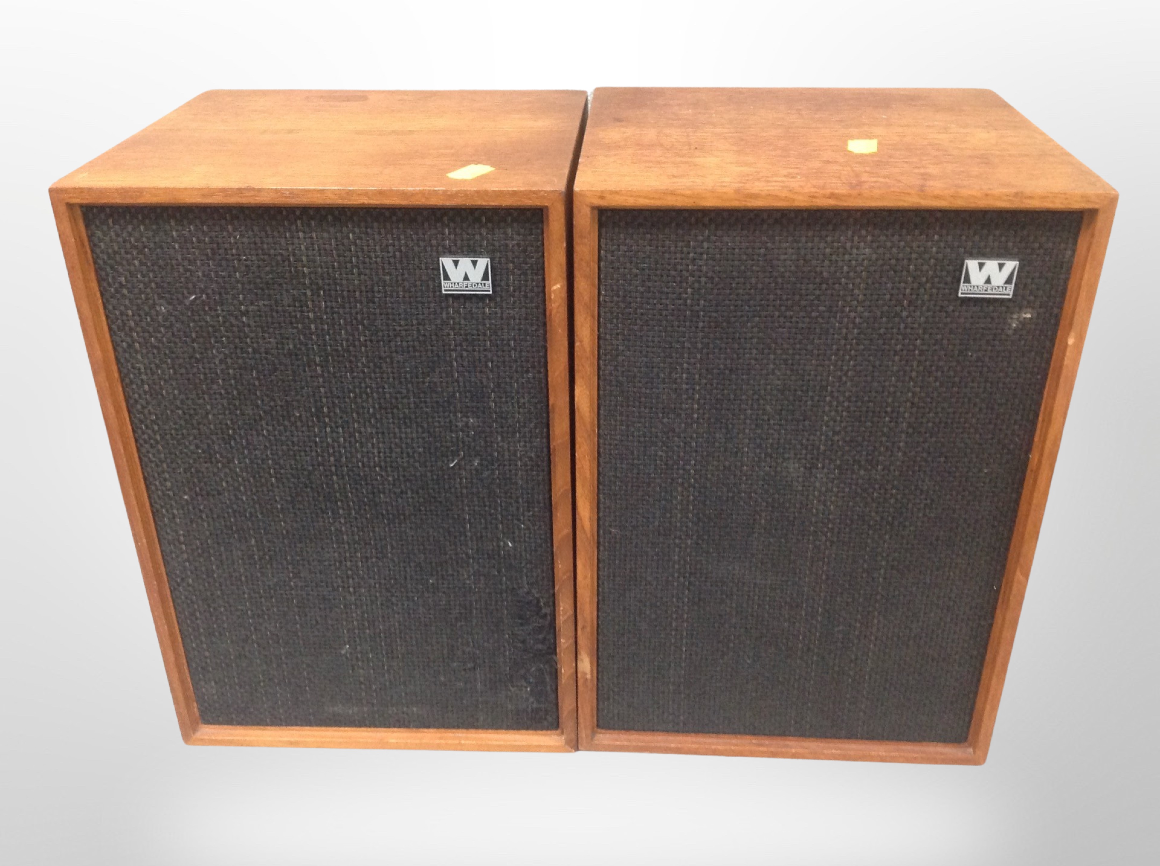 A pair of Wharfedale teak cased speakers,