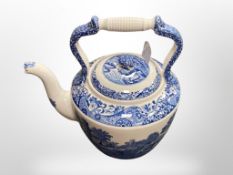 A large Spode Italian blue and white teapot, circa 1970's,