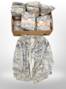 A box of US airforce camouflage pattern jackets