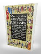 A framed print depicting the Kings of Denmark,