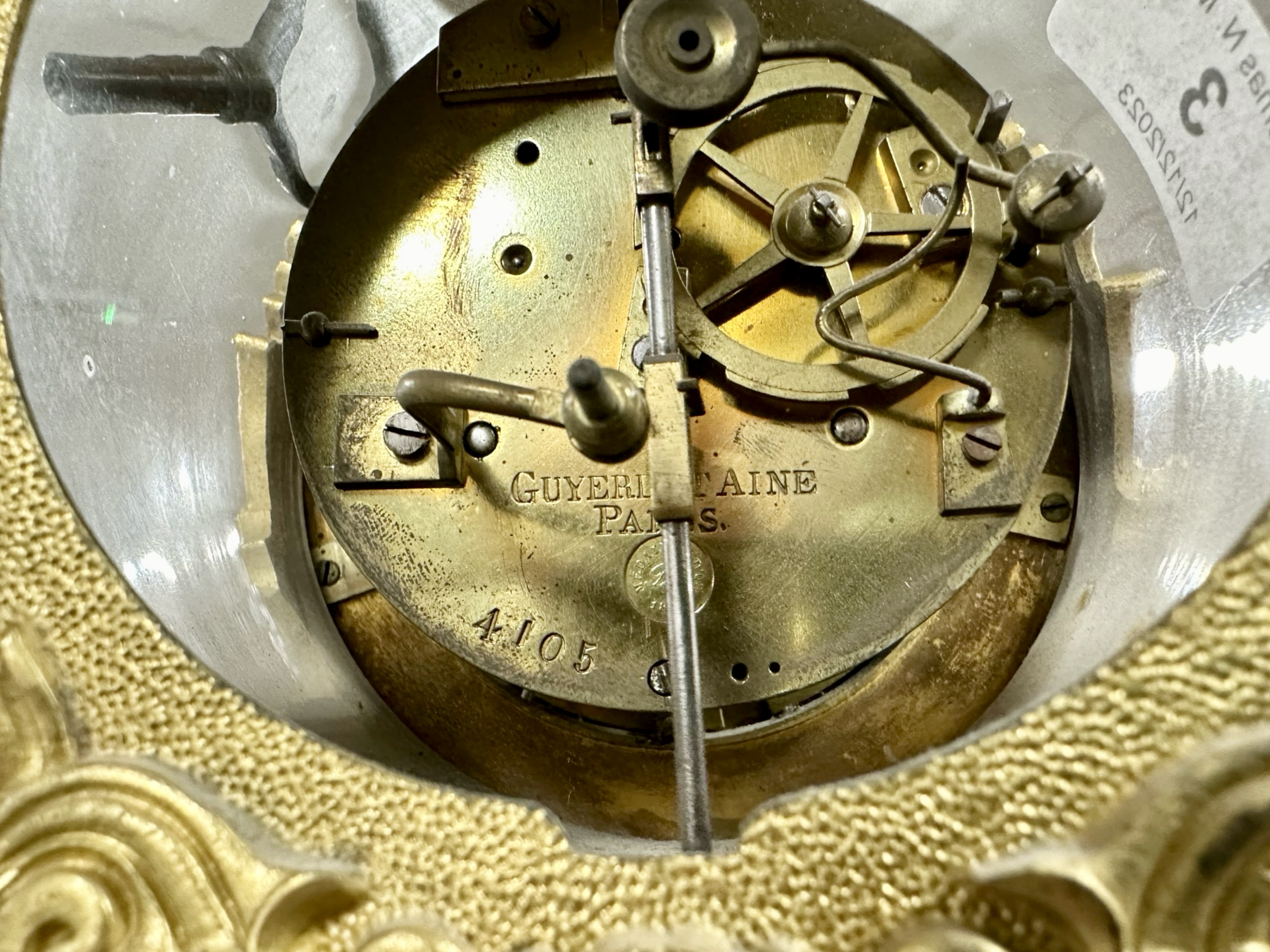 A good French Louis Philippe I ormolu eight-day mantel clock, circa 1835, signed Guyerdet, - Image 6 of 6