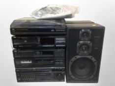 A JVC AL-E300 automatic turntable, further compact disc player, double cassette deck receiver,
