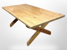 A pine refectory coffee table,