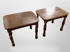 A pair of stained oak occasional tables,