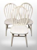 A set of six painted spindle backed chairs