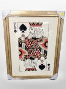 A decorative "King of Spades" picture in gilt frame,