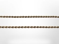 A 9ct yellow gold rope twist necklace, length 53 cm. CONDITION REPORT: 13.2g.
