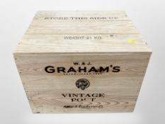 Twelve bottles of 2000 Graham's Vintage port, sealed in crate.