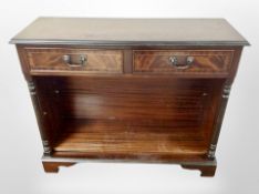 A reproduction inlaid mahogany side table,