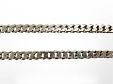 A heavy silver curb chain, 91g,