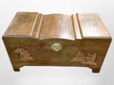 A Chinese camphor wood blanket box,