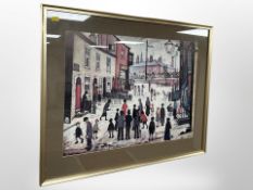 After Lawrence Stephen Lowry : A Procession, colour print,