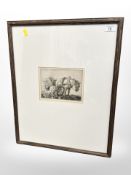 Edmund Blampied (Edmund, 1886-1966) : Gathering Turnips, drypoint etching, signed in pencil,