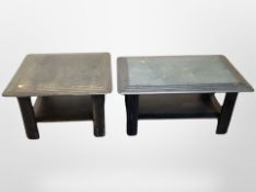 A contemporary square lamp table, width 59 cm,