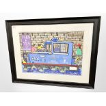 Roger Davies : The Ice Cream Tug Boat, Skipton, pastel, signed,