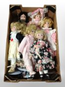 A group of Continental porcelain headed dolls