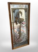 A pictorial mirror entitled "Spring" 39 cm x 87 cm