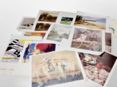 A group of assorted colour prints, landscapes,