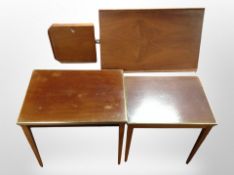 Two Scandinavian teak occasional tables and a reading stand