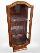 An Art Deco walnut glazed display cabinet,
