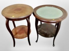 Two Edwardian circular occasional tables