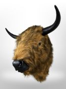 A reproduction bison mount,