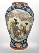 A large Japanese porcelain floor standing vase,