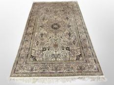 A Kashmir silk-piled rug,