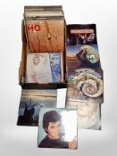 A box of LP records, Elton John, David Bowie,