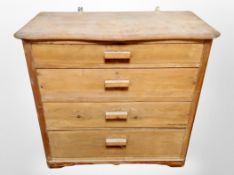A 19th century pine four drawer chest,