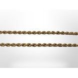 A 9ct yellow gold rope twist necklace, length 47 cm. CONDITION REPORT: 8.6g.