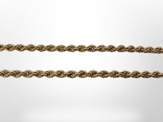 A 9ct yellow gold rope twist necklace, length 47 cm. CONDITION REPORT: 8.6g.