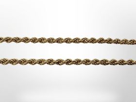 A 9ct yellow gold rope twist necklace, length 47 cm. CONDITION REPORT: 8.6g.