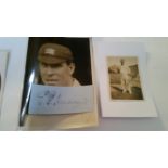 CRICKET, signed selection, inc. original sepia press photo of Patsy Hendren, h/s, with signed piece;