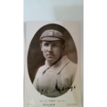 CRICKET, signed advertising postcard showing Edward Humphreys, h/s in Kent cap, signed by