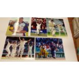 CRICKET, signed colour photos, inc. Vaughan (2), Trescothick (2), Strauss (2), Caddick, Giles,