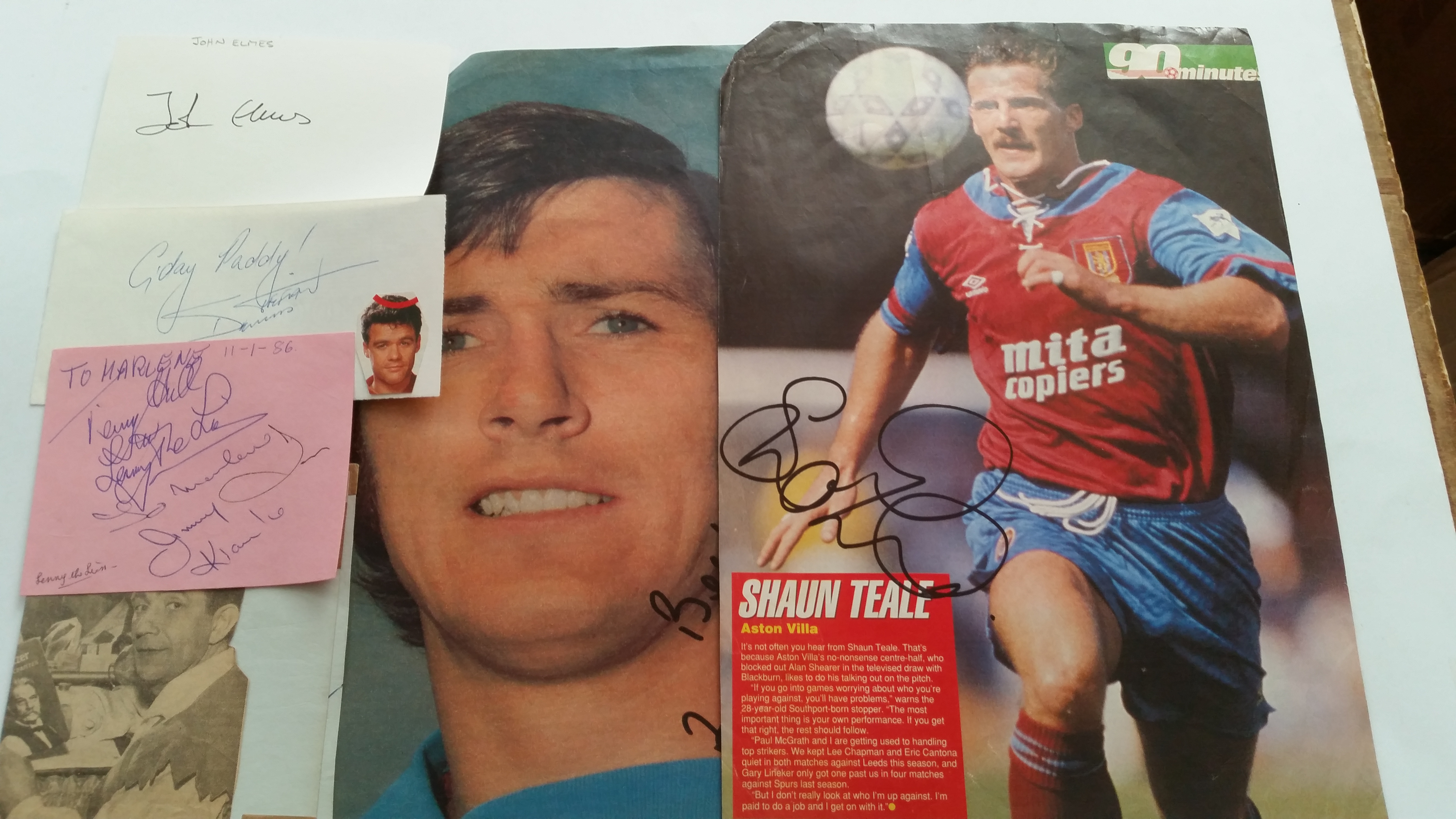 FOOTBALL, signed selection, inc. album pages, card, posters, magazine & newspaper cuttings,